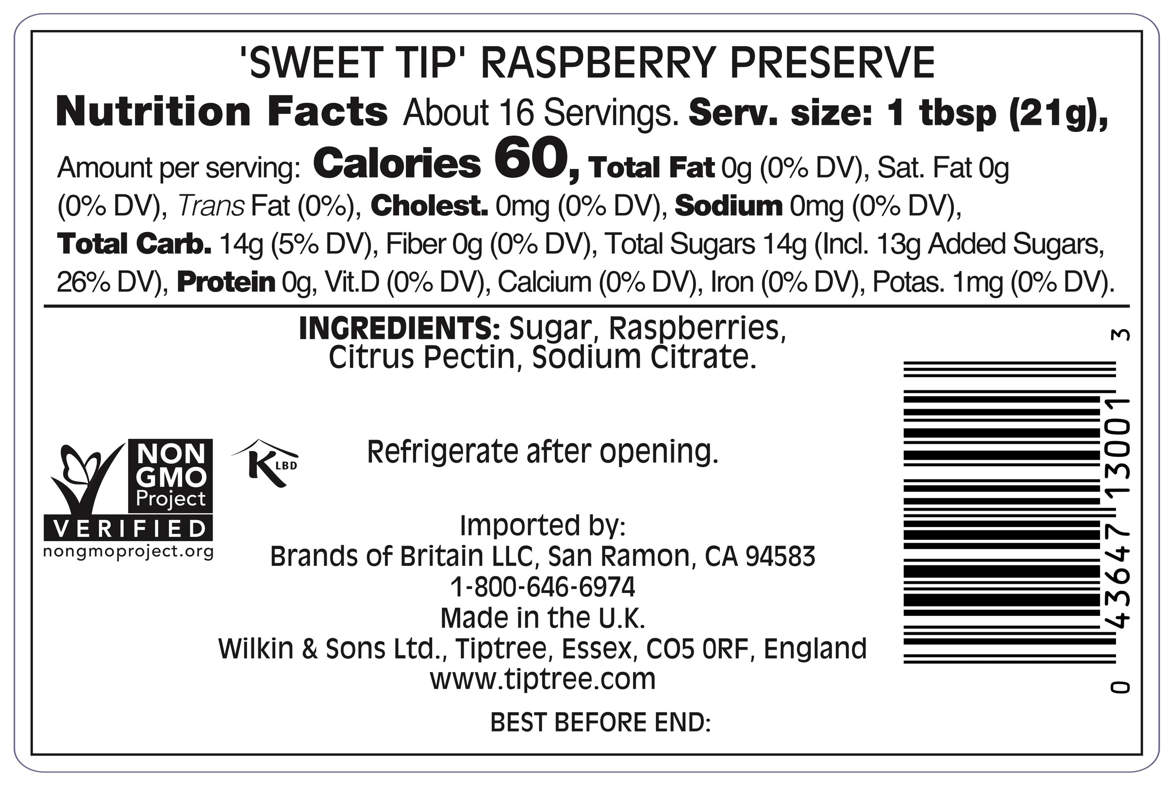 Sweet Tip Raspberry Preserve