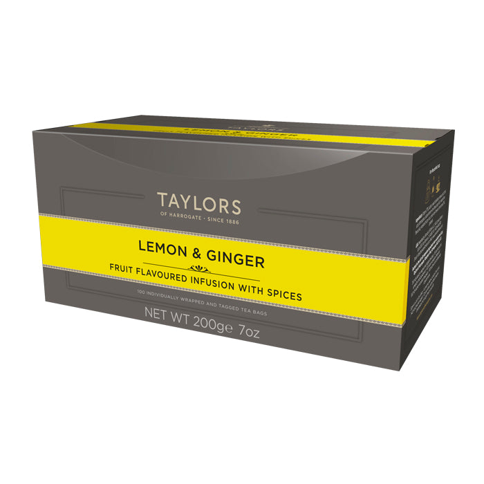 Taylors of Harrogate Lemon & Ginger Herbal Tea, 100 Count (Pack of 1)