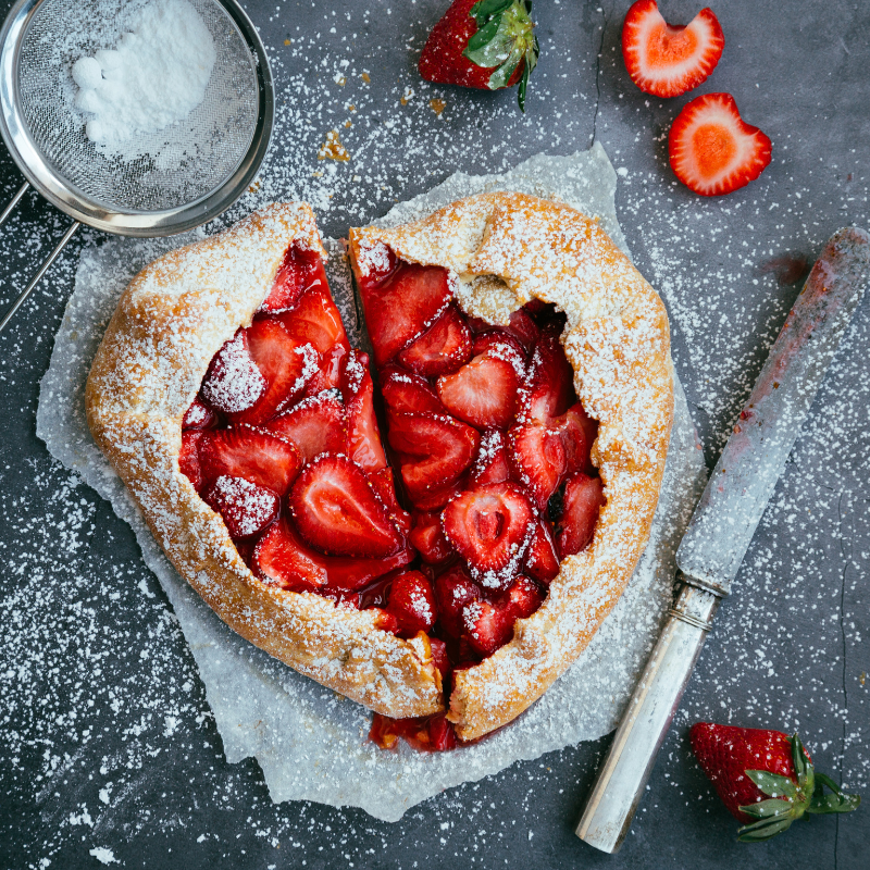 Heart-Shaped Strawberry Galette with Tiptree Strawberry