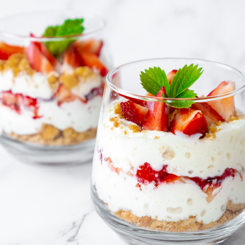 Individual Irish Trifles with Tiptree Strawberry Preserve