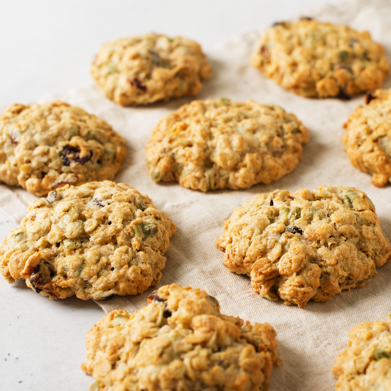 Jammy Gooseberry Oatmeal Cookies using Tiptree Green Gooseberry