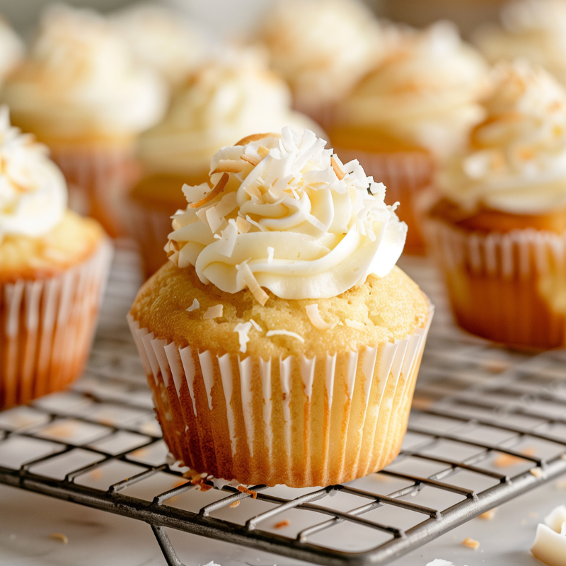 Passionfruit Coconut Cupcakes using Tiptree Passion Fruit Curd