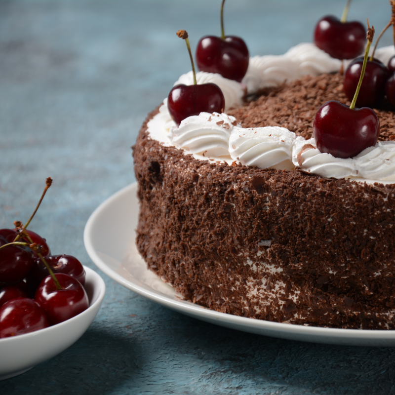 Vegan Black Forest Cake using Tiptree Morello Cherry