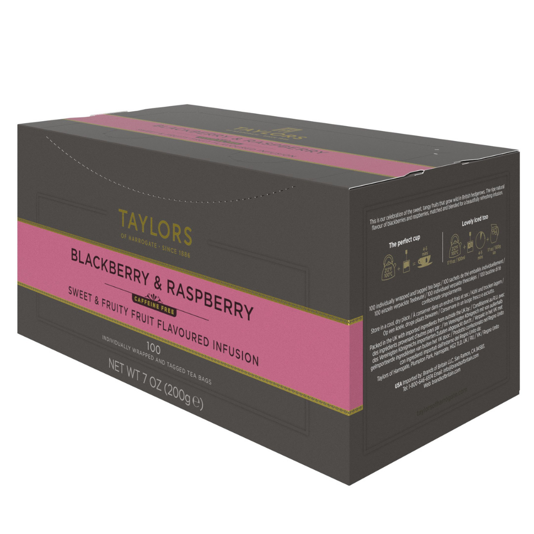 Taylors of Harrogate Blackberry & Raspberry Herbal Tea, 100 Count