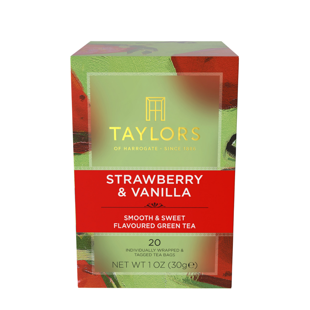 Taylors of Harrogate Strawberry & Vanilla Green Tea, 20 Count (Pack of 1)