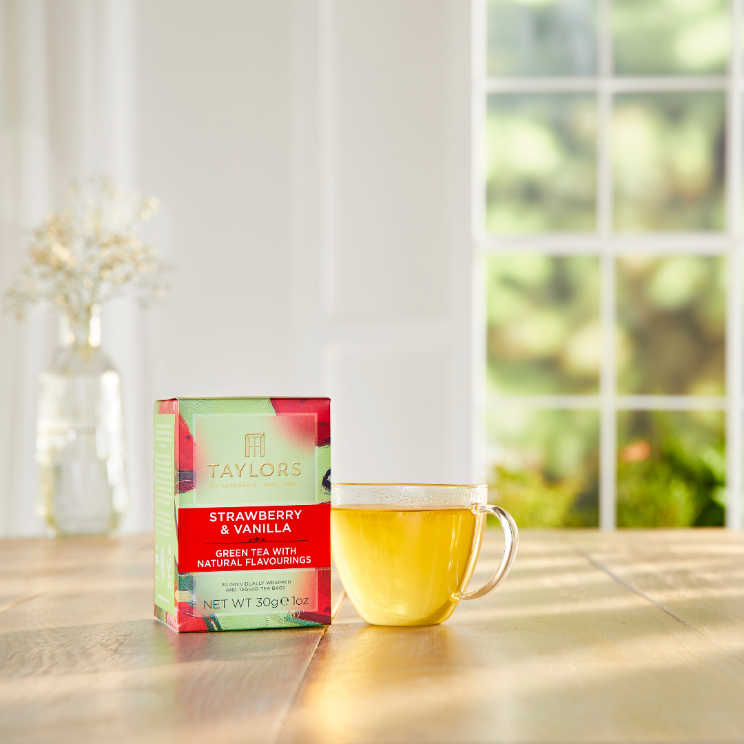 Taylors of Harrogate Strawberry & Vanilla Green Tea, 20 Count (Pack of 1)