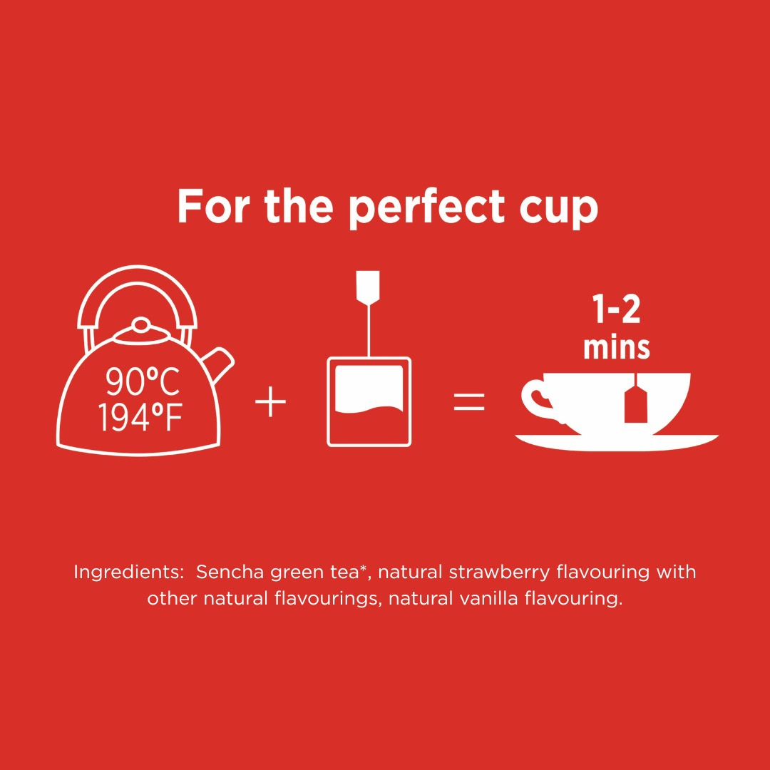 Taylors of Harrogate Strawberry & Vanilla Green Tea, 20 Count (Pack of 1)