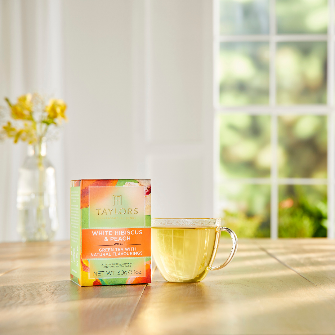 Taylors of Harrogate White Hibiscus & Peach Green Tea, 20 Count