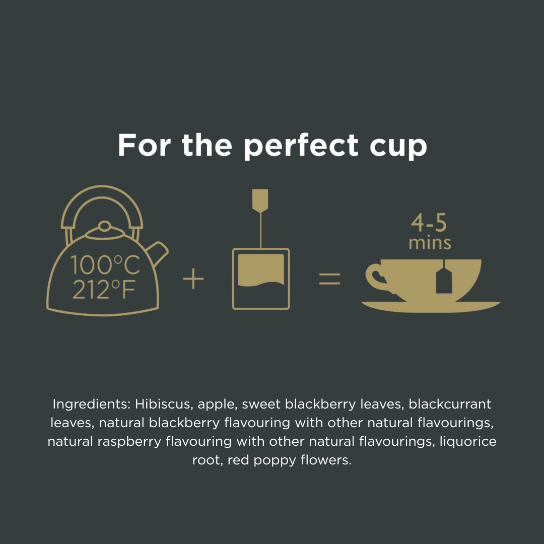 Taylors of Harrogate Blackberry & Raspberry Herbal Tea, 100 Count