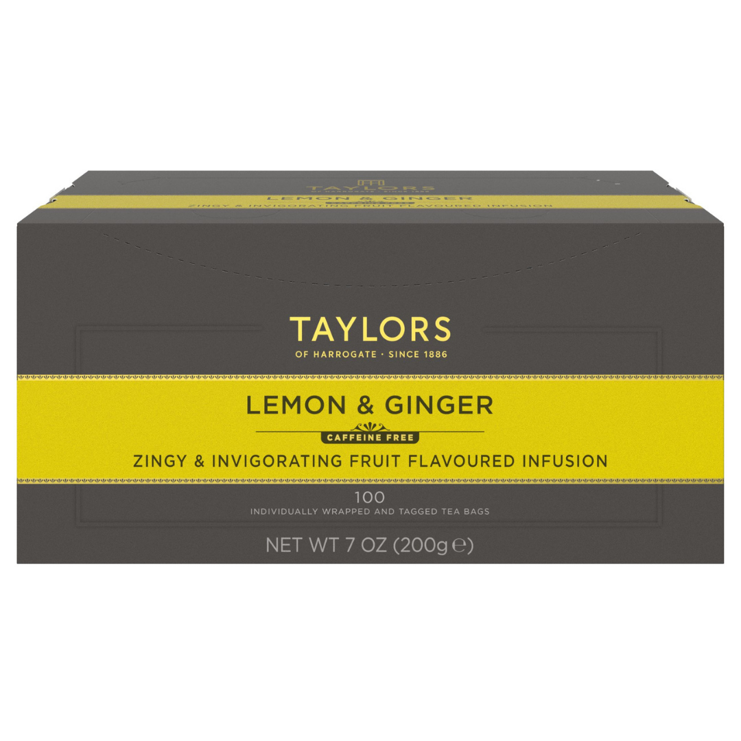 Taylors of Harrogate Lemon & Ginger Herbal Tea, 100 Count