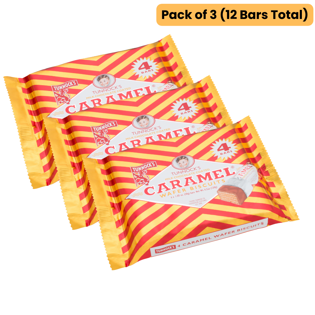 Tunnock s Milk Chocolate Caramel Wafers 4 Pack Pack Of 3 12 Bars To tunnock-s-milk-chocolate-caramel-wafers-4-pack-pack-of-3-12-bars-to
