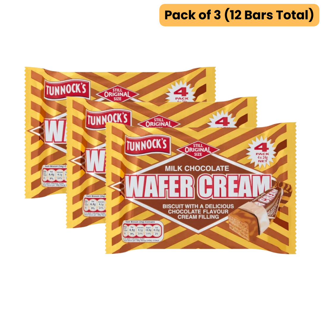 Milk Chocolate Wafer Cream Pack of 4 (Pack of 3 - 12 Bars Total)